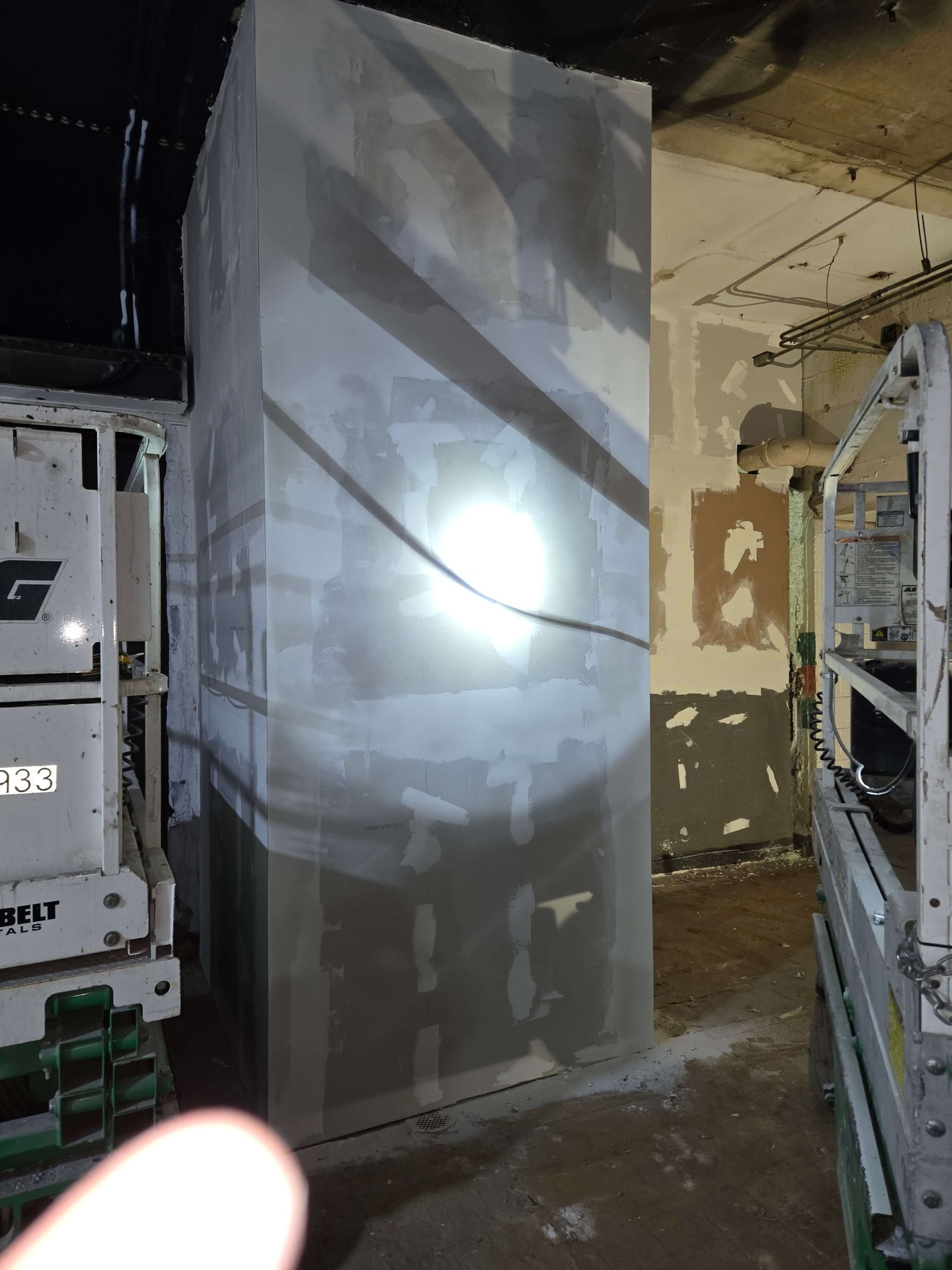 Commercial interior drywall and partition finishing progress
